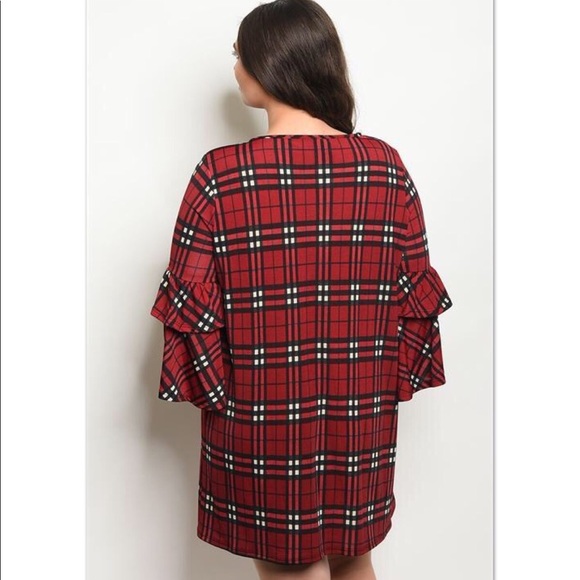 ‘You Make It Easy’ Red Black Plaid Dress (CURVY) - Picture 2 of 2
